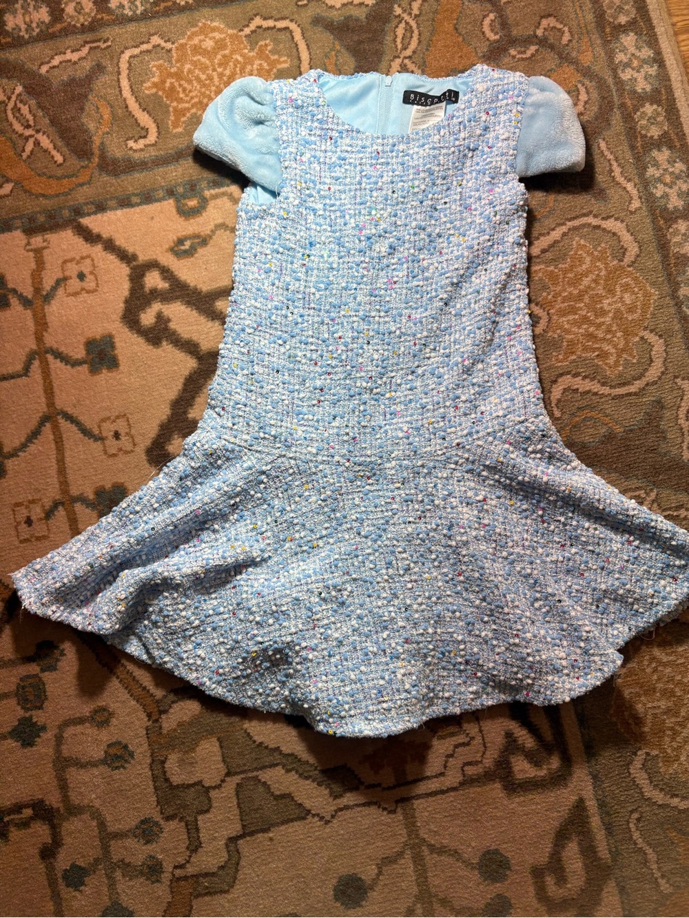 Biscotti Light Blue Tweed Fit & Flare Dress